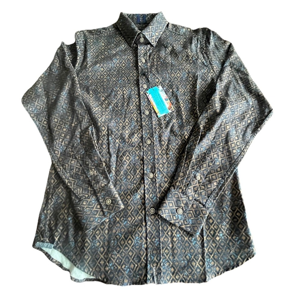 Robert Graham HODGINS Navy Modern Americana Men Sz Small S Button Up NWT $178